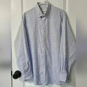 Michael Kors Shirt Mens  Grid Check Long Sleeve Button Down